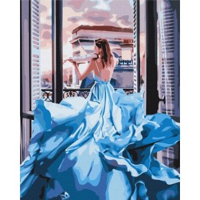 Картина по номерам Девушка в платье 40х50 см BS34902