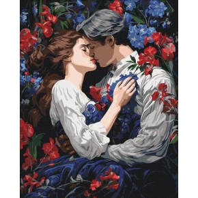 Картина по номерам Поцелуй в цветущем саду 40х50 см BS53897