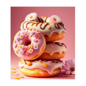 Набор для творчества алмазная картина Сладкие розовые пончики Strateg 40х50 см SK85980