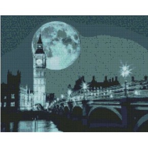 Алмазная мозаика по номерам Ночь в Лондоне 40х50 см AMO7212