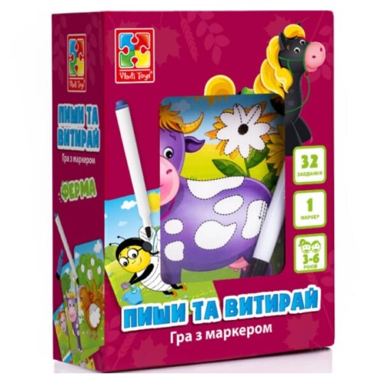 Настільна гра Vladi Toys Пиши та витирай Ферма (VT5010-19)