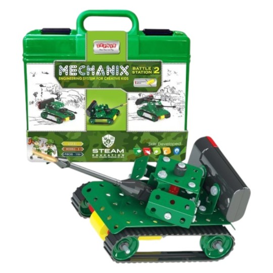 Металлический конструктор Zephyr Mechanix Военные 118 елементів в кейсе (2124)