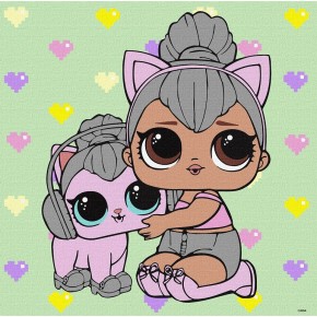 Картина по номерам L.O.L.Surprise! Troop Surprise Kitty Queen With Kitty Kitty 40х40 см (КНО6290)