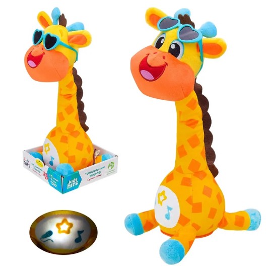 Мягкая интерактивная музыкальная игрушка Kids hits Жираф 11х34х14 см (KH37-001)