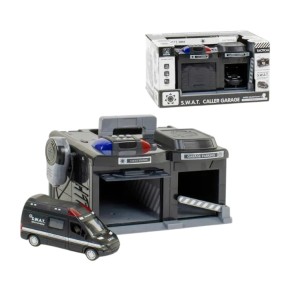 Гараж S.W.A.T. с металлической машинкой и рацией 37х25х20 см (CLM-558)