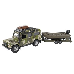 Игровой набор Land Rover Defender Милитари с лодкой на прицепе (520191.270)