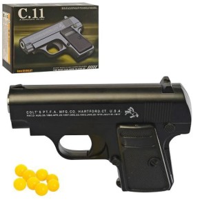 Игрушечный пистолет 12.5 см стреляет пластиковыми шариками (C11)