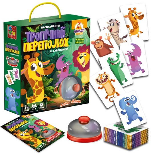 Игра настольная Vladi Toys Тропический переполох с звонком (укр) (VT8010-13)