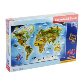 Пазлы Castorland Карта мира 40 Maxi элементов (B-040117)
