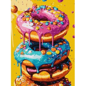 Картина по номерам Ideyka Вкусные пончики 30х40 см (КНО5720)