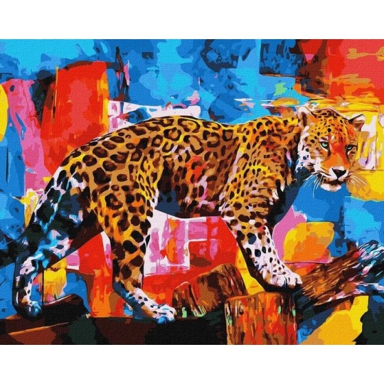 Картина за номерами Ideyka Яскравий леопард 40x50 см (КНО4338)