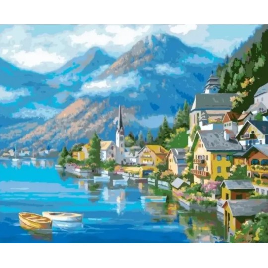 Алмазна мозаїка Місто біля моря 30х40 см (60792)