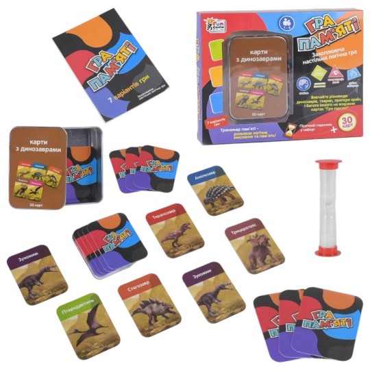 Карткова гра 4FUN Game Club Гра пам'яті - з динозаврами UKB-B 0045-4 (98309)