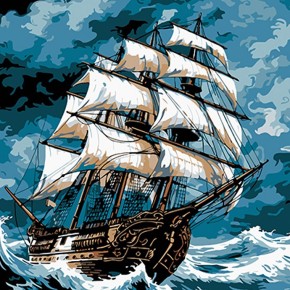 Картина по номерам Strateg Морской шторм на черном фоне 40х40 см (AV4040-71)