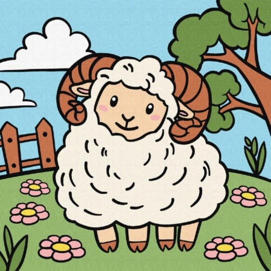 Картина за номерами Ideyka Баранчик 25х25 см (КНО9075)