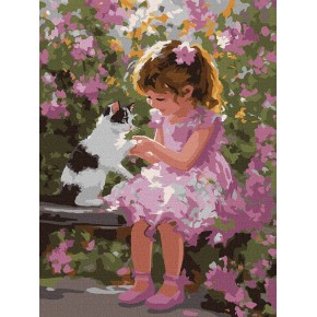 Картина по номерам Ideyka Игры с котом 30х40 см (КНО8489)
