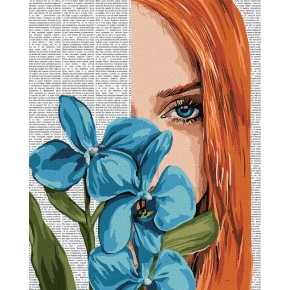Картина по номерам Ideyka Красочная поэзия: Голубая орхидея 40x50 см (КНО8583)