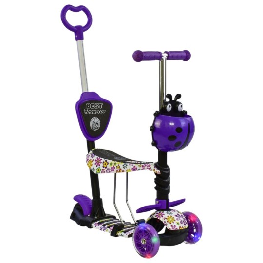Самокат трёхколёсный Best Scooter 5в1 с сиденьем (97240)