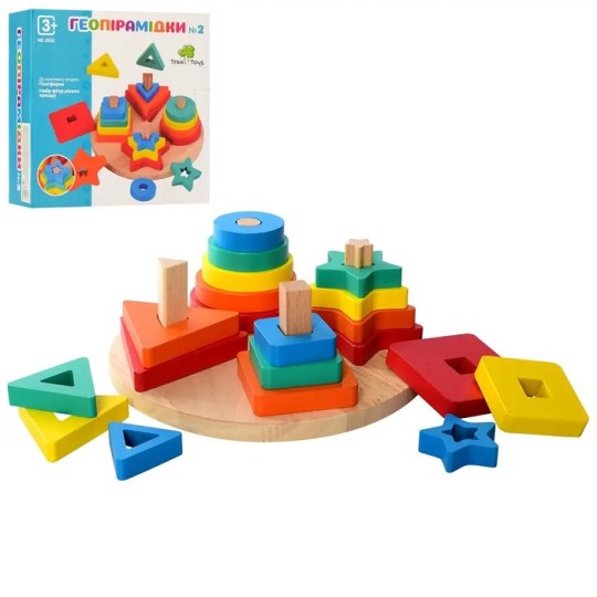 Деревянная игрушка Геометрика фигуры 20 штук (MD2630)
