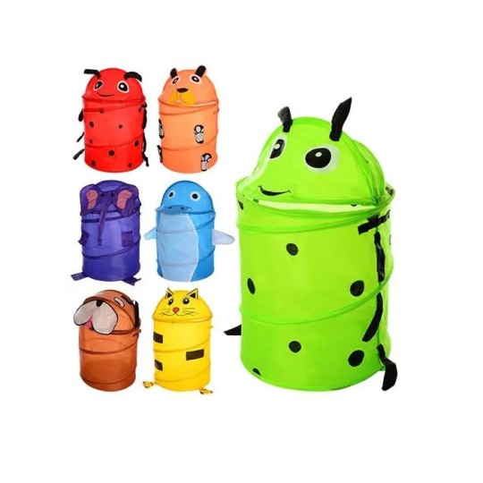 Корзина для игрушек 37х37х47/57 см с крышкой-липучкой Микс (M1039)