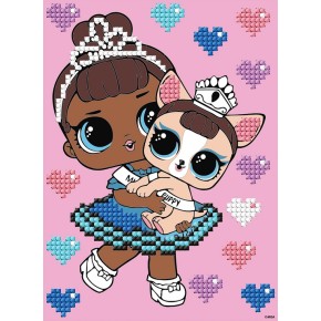Алмазна мозаїка з частковою викладкою Ideyka L.O.L. Surprise! Miss Baby With Miss Puppy 15x20 см (AML1201)