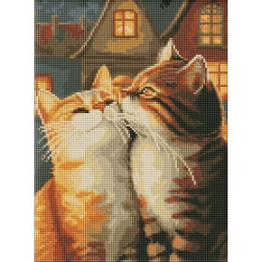 Алмазна мозаїка Ideyka Закохані котики 30x40 см (AMO8173)