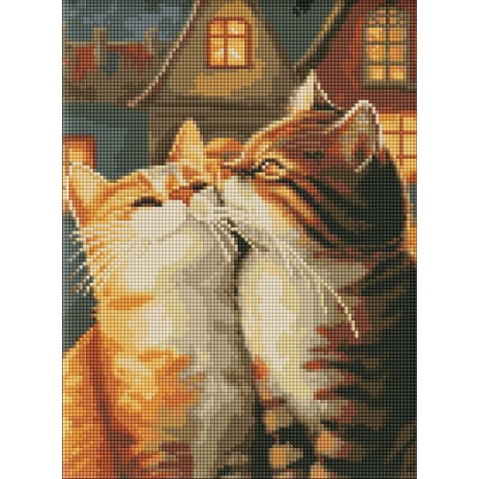 Алмазна мозаїка Ideyka Закохані котики 30x40 см (AMO8173)