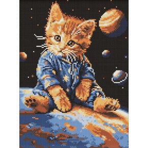 Алмазна мозаїка Ideyka Зоряний котик 30x40 см (AMO8167)