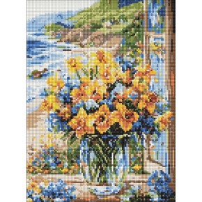 Алмазна мозаїка Ideyka Квіткове узбережжя 30x40 см (AMO8153)