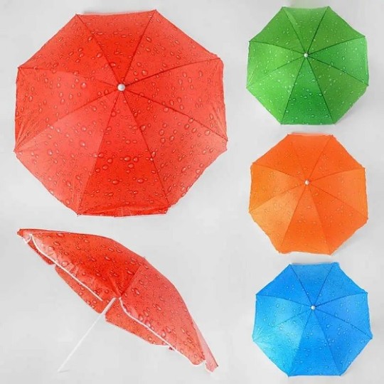 Зонтик C36390 пляжный 5 цветов, d=150 см, длина 180 см/30/089381