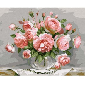 Набор для росписи по номерам "Розы в стеклянной вазе" 40х50см КНО3198