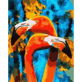 Набор для росписи по номерам "Оранжевые фламинго" 40х50см КНО4261