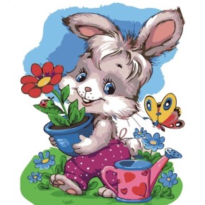 Картина за номерами Кролик садівник 30х40 см SS-6409
