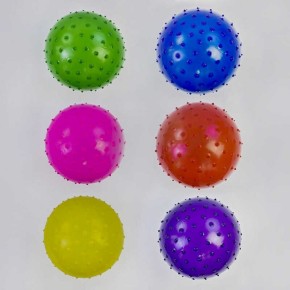 М'яч гумовий масажний 6 кольорів, діаметр 18 см, 40 грамів /600/ C40283