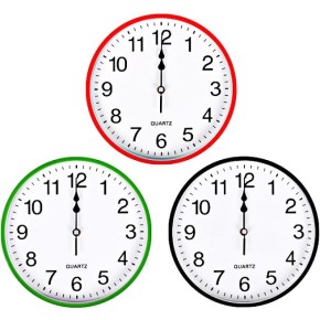 Настенные часы Круг цветной корпус, белый циферблат 25х4 см (Х2-39)