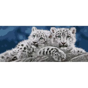 Картина за номерами Strateg Сім'я леопардів 50х25 см WW027