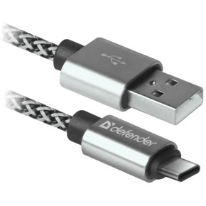 Кабель Defender USB09-03T PRO USB(AM)-C Type 1 м білий (6835038) 87815