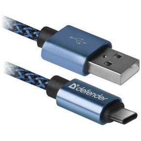 Кабель Defender USB09-03T PRO USB(AM)-C Type 1 м синій (6488853)