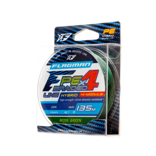 Шнур Flagman F-Braid 4x4 m. green 0,08mm. 3,6кг/8lb (26135-008)