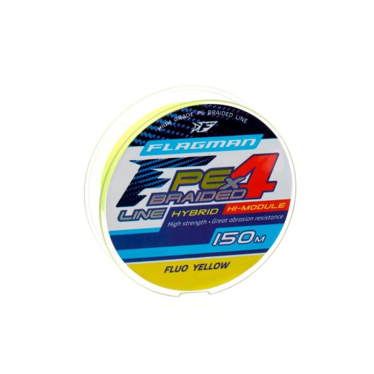 Шнур Flagman PE Hybrid F4 150m FluoYellow 0.10mm (25150-010)