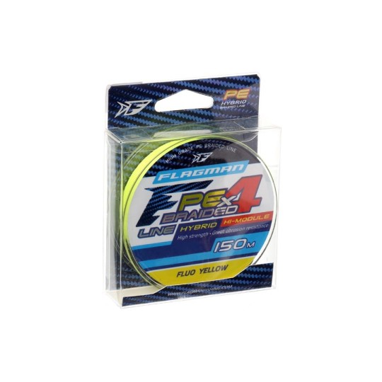 Шнур Flagman PE Hybrid F4 150m FluoYellow 0.14mm (25150-014)