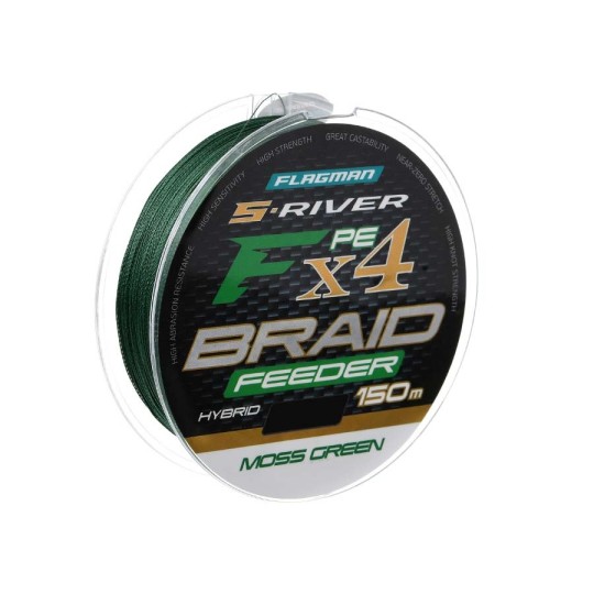 Шнур Flagman S-River PE Braid Hybrid F4 Feeder 150 м Moss Green 0.10 мм (SRBH150-010)