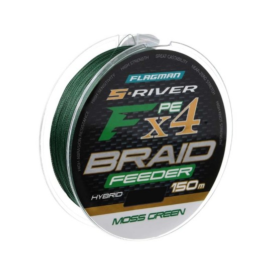 Шнур Flagman S-River PE Braid Hybrid F4 Feeder 150 м 0.16 мм Moss Green (SRBH150-016)