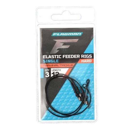 Фiдерне вiдведення для повiдця одинарне Flagman Elastic Single Feeder Rigs Hard 12 см 3 штуки (ESFRH12)
