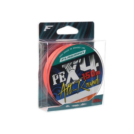 Шнур Flagman All-Round PE X-4 150 м 0.32 мм Fluo Orange (X4AO-032)
