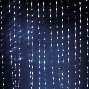 Гирлянда "Занавес-водопад", 300 LED, 1,5x2,2 м, холодный белый цвет, контроллер, внутренняя, LDCL300C-W