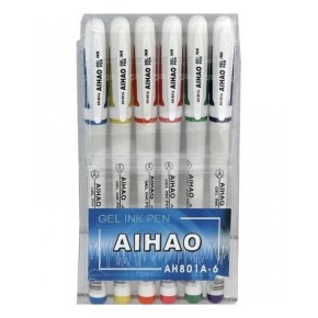 Набор гелевых ручек Aihao Original 801A 6 цветов (AH801A6)