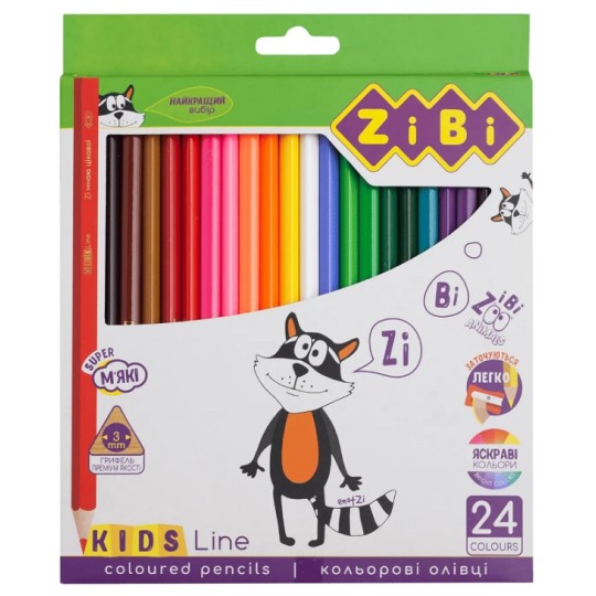 Олівці кольорові ZiBi KIDS Line SOFT 24 кольори ZB.2416