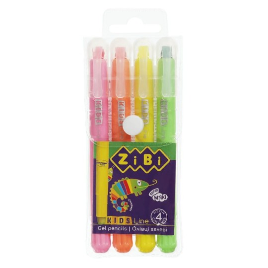 Карандаши гелевые ZiBi Kids Line Neon 4 цвета ZB.2496