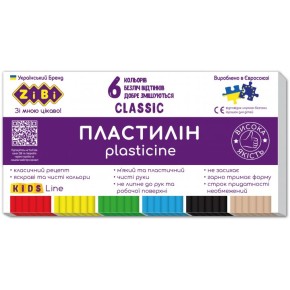 Пластилін CLASSIC 6 кольорів, 120г, KIDS Line (ZB.6230)